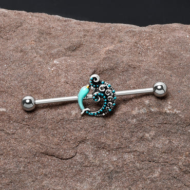 14G Leaping Blue Dolphin Industrial Barbell 38mm