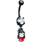 Clear Gem Black Officially Licensed Beetlejuice Lydia Dangle Belly Ring
