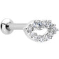 16G 5/16 Clear CZ Gem Kissy Lips Threadless Labret Monroe Tragus