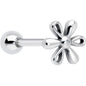316L Surgical Steel Loopy Hippie Flower End Barbell Tongue Ring