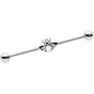 14G White Faux Opal Bee Beautiful Insect Industrial Barbell 38mm