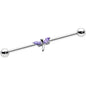 14G Purple Gem Simple Stylized Dragonfly Industrial Barbell 38mm