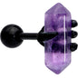 16G 1/4 Purple Amethyst Black Claw Obelisk Cartilage Earring