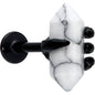 16G 5/16 White Howlite Black Claw Obelisk Labret Monroe Tragus