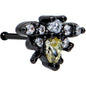 20G 1/4 Clear Yellow Gem Black Butterfly Nose Bone