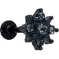 16G 5/16 Clear Gem Black Evening Flower Labret Monroe Tragus