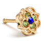 20G 1/4 Blue Gem Gold Tone Celtic Style Nose Bone