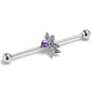 14G Purple Gem Divine Dragonfly Industrial Barbell 38mm
