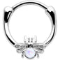 16G 5/16 White Faux Opal Ultra Fly Cartilage Clicker