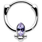 16G 5/16 Purple Gem Deco Oval Cartilage Clicker