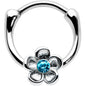 16G 5/16 Blue Gem Sweetheart Flower Cartilage Clicker