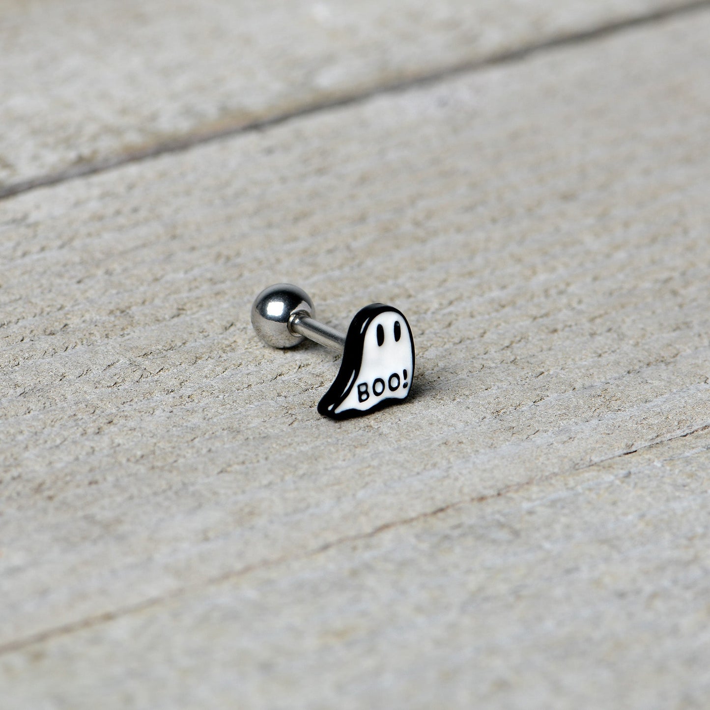 16G 1/4 White Ghost Glow in the Dark Cartilage Tragus Earring