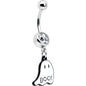 Clear Gem White Ghost Glow in the Dark Halloween Dangle Belly Ring