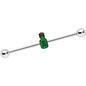 14G Poison Green Bottle Glow in the Dark Industrial Barbell 38mm