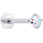 16G 5/16 Aurora CZ Gem ASTM F-136 Implant Grade Titanium Hex End Labret Tragus