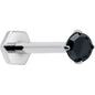 16G 5/16 Black CZ Gem ASTM F-136 Implant Grade Titanium Hex End Labret Tragus