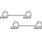 14G 9/16 Halloween Ghost Glow in the Dark Barbell Nipple Ring Set