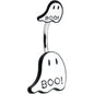 Halloween White Glow in the Dark Ghosts Double Mount Belly Ring