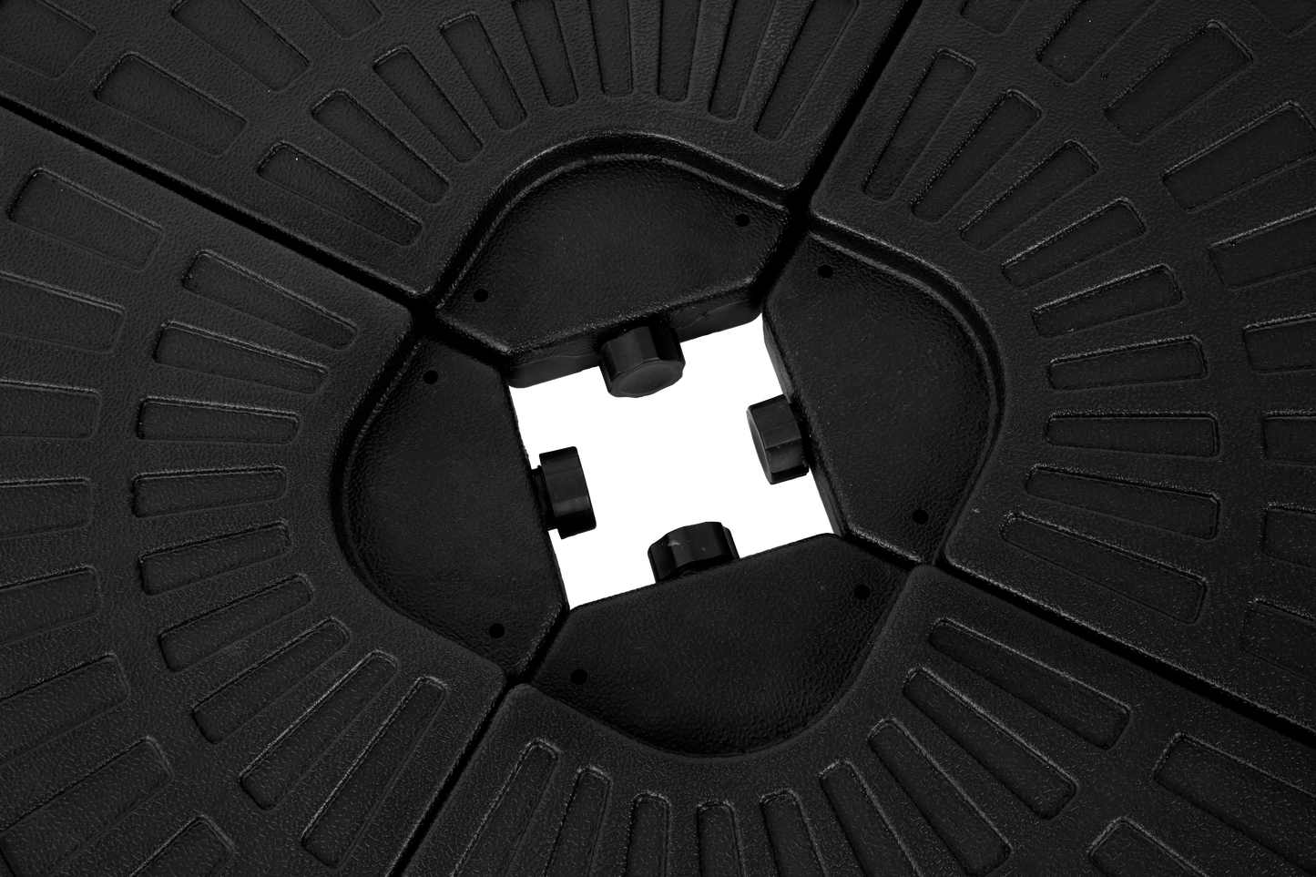 Patio Umbrella Base Fillable 4 Plate PE Black 42 LB Each Water Sand