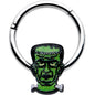 16G 3/8 Frankenstein Head Green Glow in Dark Hinged Segment Ring