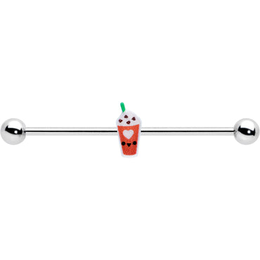 14G Sweet Pumpkin Frappe Thanksgiving Industrial Barbell 38mm