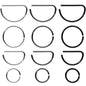 20G 12 Pack ASTM F-136 Implant Grade Titanium Nose Hoop D Shaped Septum Ring and Cartilage Ear Hoop Earring Set
