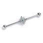 14G Blue Gem Lacy Rhombus Industrial Barbell 38mm