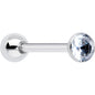 Clear CZ Gem ASTM F-136 Implant Grade Titanium Threadless Barbell Tongue Ring
