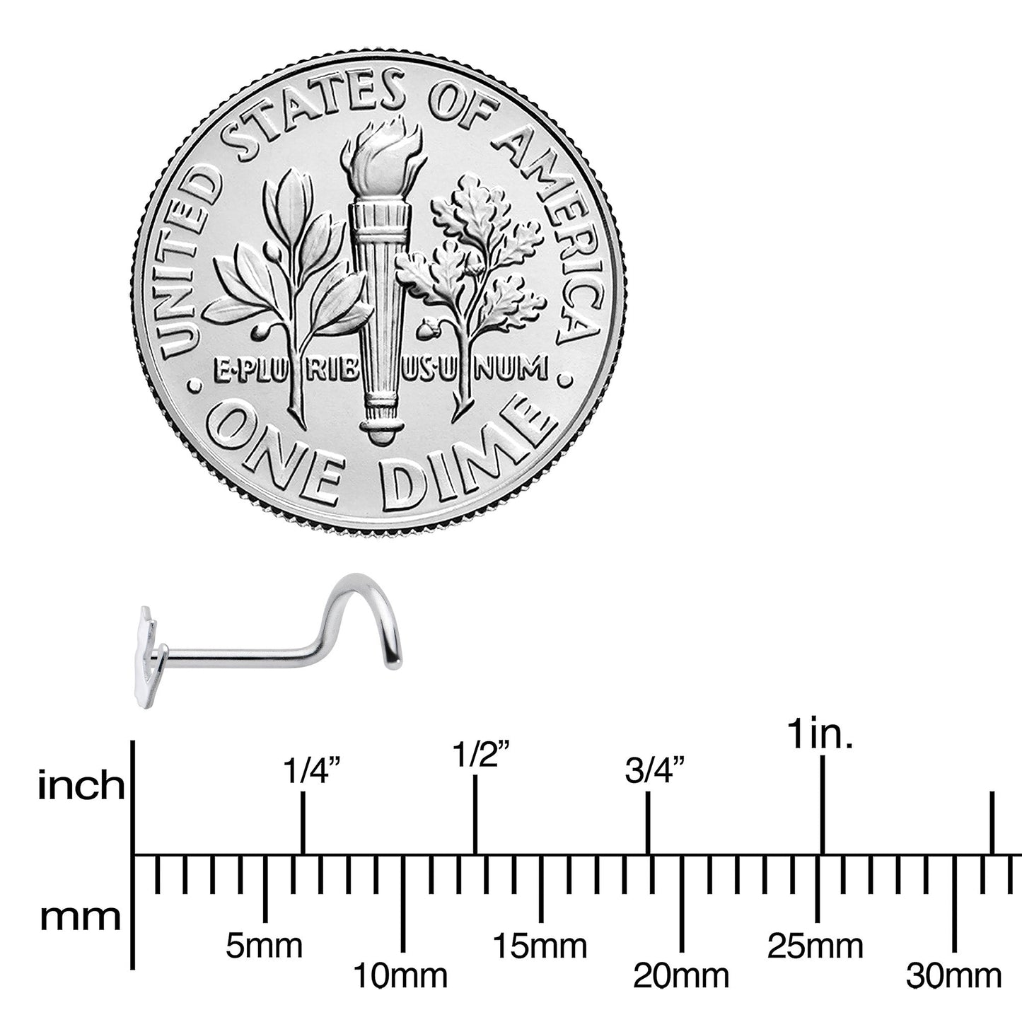 20G 1/4 Silhouette Kitty Cat Left Side Nose Screw
