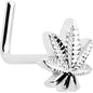 20G 1/4 Texture Pot Leaf L Shape Nose Ring
