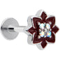 16G 5/16 Aurora Gem Poinsettia Flower Festive Labret Monroe Tragus