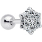 16G 1/4 Clear Gem Filigree Epic Snowflake Cartilage Tragus Earring