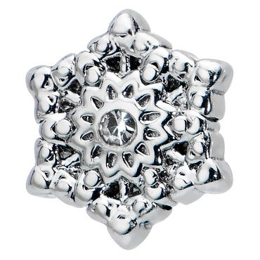 16G 1/4 Clear Gem Filigree Epic Snowflake Cartilage Tragus Earring