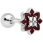 16G 1/4 Aurora Gem Poinsettia Flower Cartilage Tragus Earring