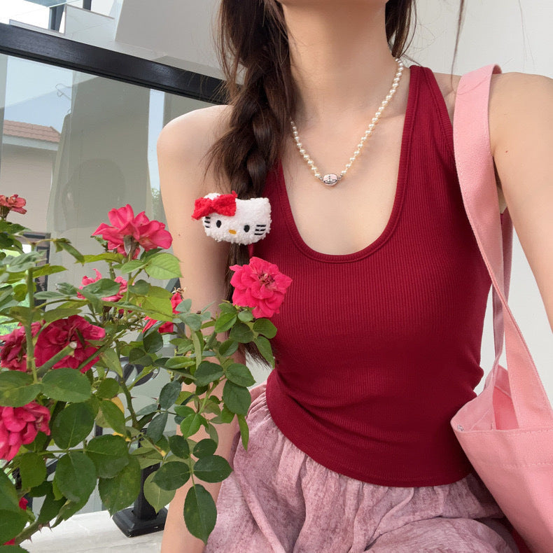Retro U-neck Halter I-shaped Camisole For Women