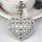 LuxeCharm Sparkling Gold Rhinestone Heart Keychain | Champagne Crystal Studded Heart Bag Charm with Tassel and Bell – European Style Personalized Gift