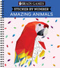 Brain Games - Sticker by Number: Amazing Animals (13 Images to Sticker) - Spiral