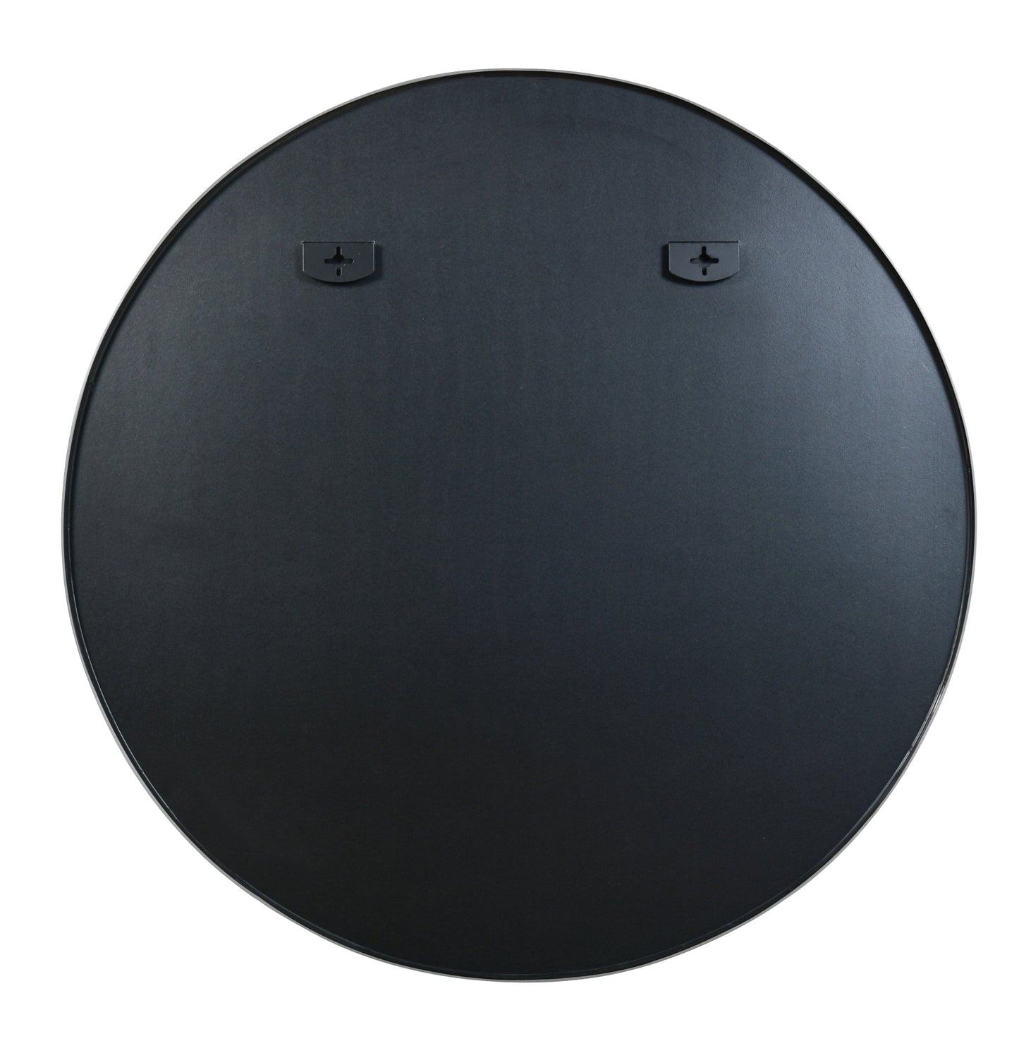 Wall Mirror Round Aluminum Frame Silver 42 In HD Glass Shatterproof Film
