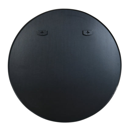 Wall Mirror Round Aluminum Frame Silver 42 In HD Glass Shatterproof Film