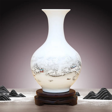 Jingdezhen Ceramics Chinese Style Vase with Base