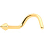 18G 1/4 Gold Hue ASTM F-136 Implant Grade Titanium Cone End Left Side Nose Screw