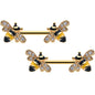 14G 9/16 Clear CZ Gem Gold Hue Honey Bees Barbell Nipple Ring Set