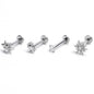 16G 5/16 Clear Gem Insect Sun Labret Monroe Tragus Set of 4