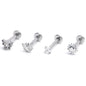 16G 5/16 Clear Gem Butterflies Sun Labret Monroe Tragus Curation Set of 4