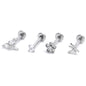 16G 5/16 Clear Gem Dragonflies Sun Labret Monroe Tragus Curation Set of 4
