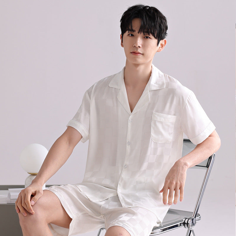 Ice Silk Pajamas Men's Spring And Summer Lightweight Breathable