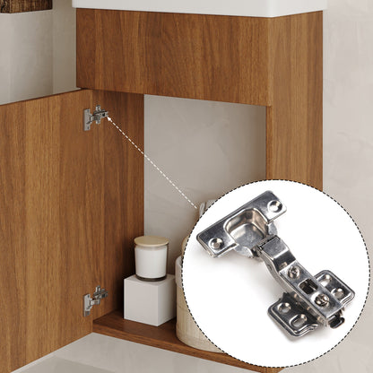 16.5 Inches Modern Floating Bathroom Vanity with Integrated Ceramic Basin Storage