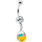 Clear Gem Celebration Easter Basket Dangle Belly Ring