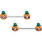 14G 9/16 Sweet Happy Leprechaun St Patricks Day Nipple Ring Set
