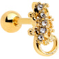 16G 1/4 Clear Gem Gold Tone Luscious Lizard Cartilage Earring